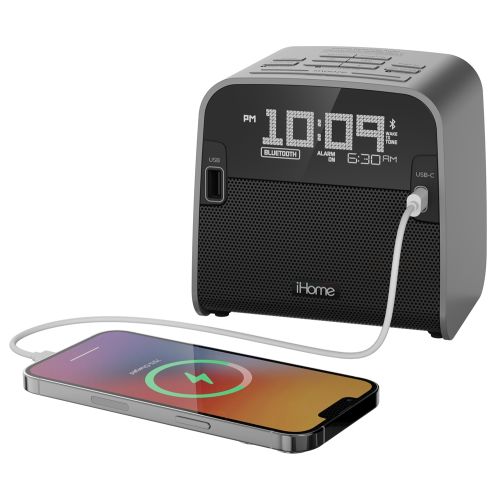 iHome HBN22V2G Bluetooth Alarm Clock with with USB-A and USB-C Charging